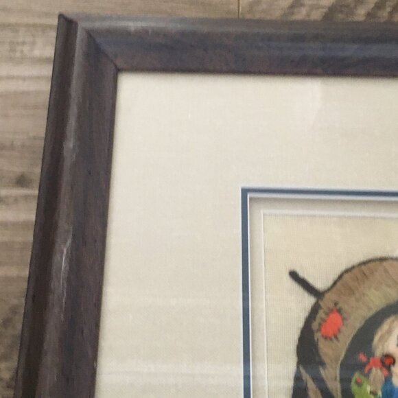 Handmade Children Sharing an Umbrella Himmel Needlework Professionally Framed - Picture 7 of 12